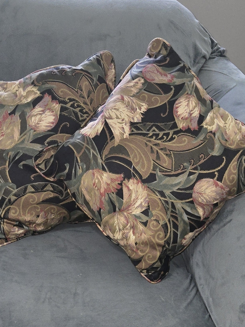 Vintage Floral Tapestry Throw Pillows Set Of 2 Cottagecore 15 X 15